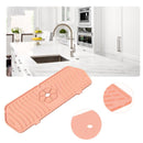 Kitchen Faucet Mat Silicone Sink Splash Guard Counter Draining Pad (Pink)