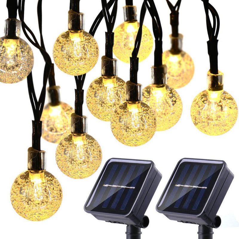 7m 30LED Crystal Balls Solar Light Waterproof Outdoor Lamps (Warm White) Newly
