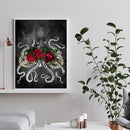 5D DIY Full Drill Round Shape octopus Rhinestone Diamond Drawing Home Decor