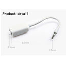Extension 1 Male To 2 Female Audio Cable White 3.5mm Headphone Y Splitter