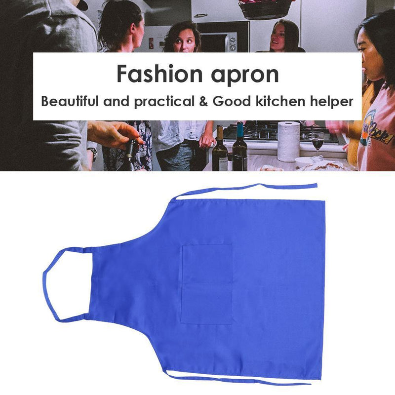 Women Men Adjustable Kitchen Apron Pure Color Waterproof Bib for Cooking