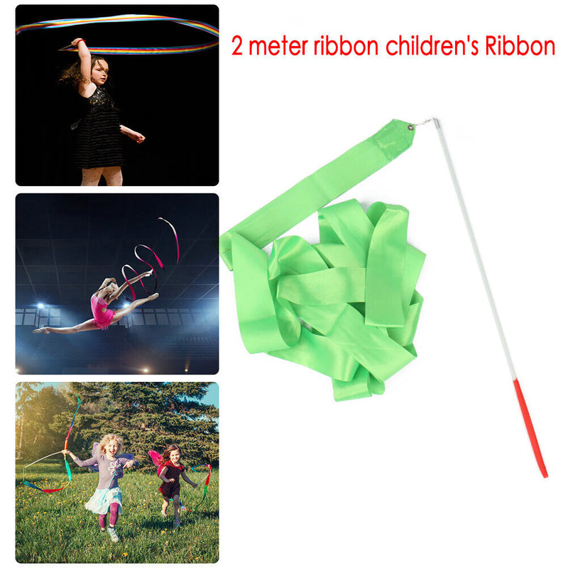 #A 2m Gym Dance Ribbons Rhythmic Equipment Gymnastics Art Ballet Streamer for