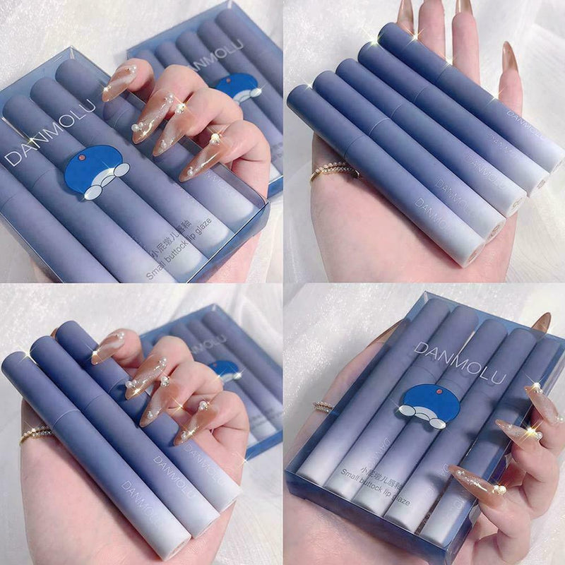 5PC Lip Gloss Set Matte Velvet Non-Fading Lipstick Lip Long-Lasting Balm O6Q8