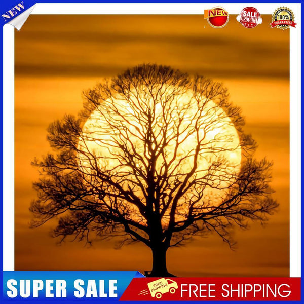 Landscape Tree Under Moon Frameless Oil Paint by Numbers Art Craft (S229)