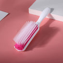 9 Rows Styling Brush Straight Curly Hair Detangling Massage Comb (White)