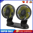 F404 USB Car Fan Dual Head Powerful 3-Speed Dashboard Fan for Truck Vehicle