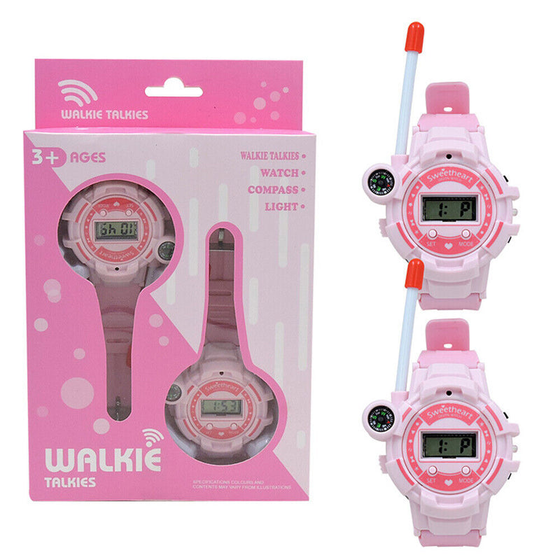 2pcs Watch Wireless Walkie Talkie Long Distance Call Kids Toys (Pink) Newly