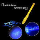 2 in 1 Luminous Light Invisible Ink Pen UV Kids Drawing Magic Pens (Yellow)