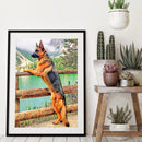 Coloring DIY Digital Oil Painting Dog See the Scenery No Frame Picture By N