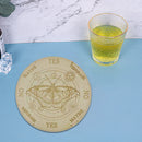 Wooden Divination Pendulum Board w/ Stars Moon Carved Coaster (Yellow 25cm)