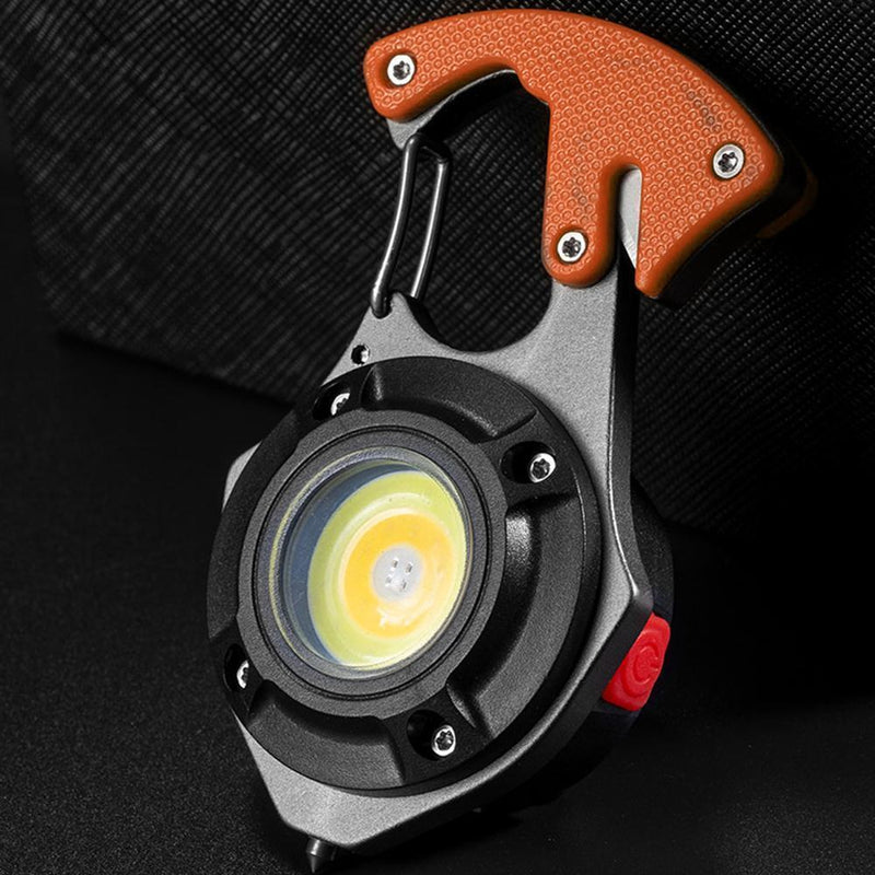 Multifunction COB LED Flashlight Camping Mini Screwdriver Keychain Lamp (Orange)