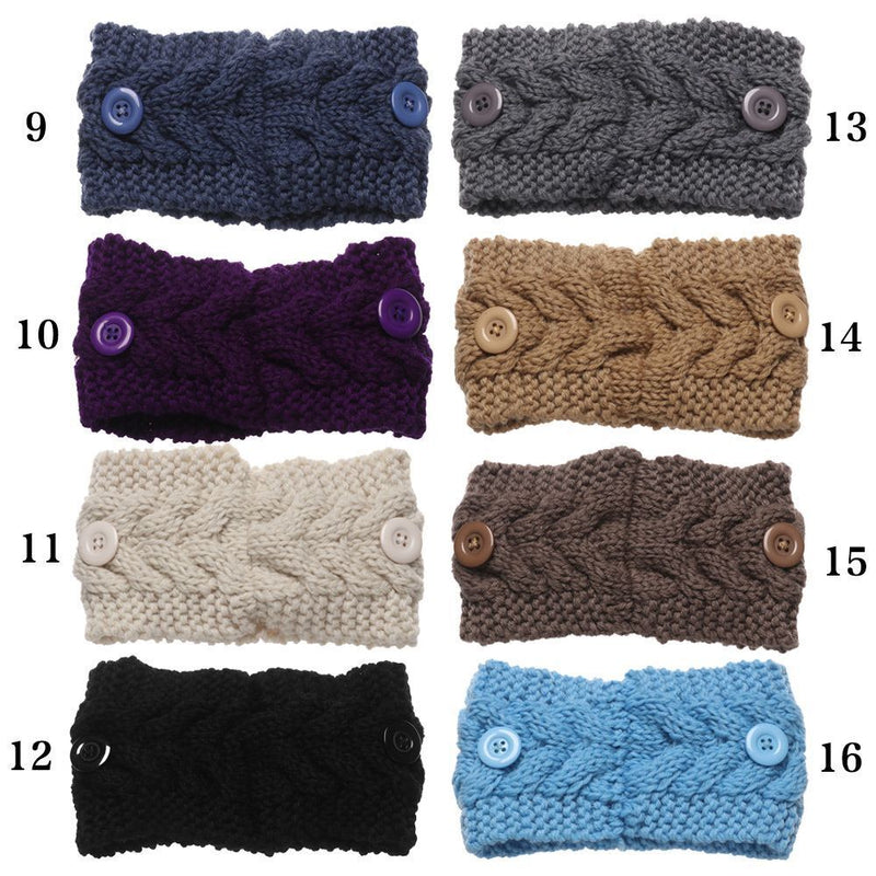 Elastic Candy Color Thick Warm Wide Hairband Knitted Headband Hair Accessories