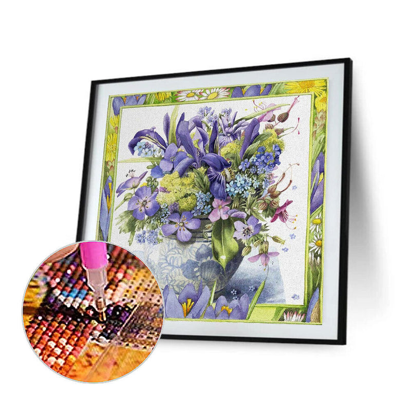 #A 5D DIY Diamond Painting Kits Full Square Drill Flowers In Frame Mosaic Pictur