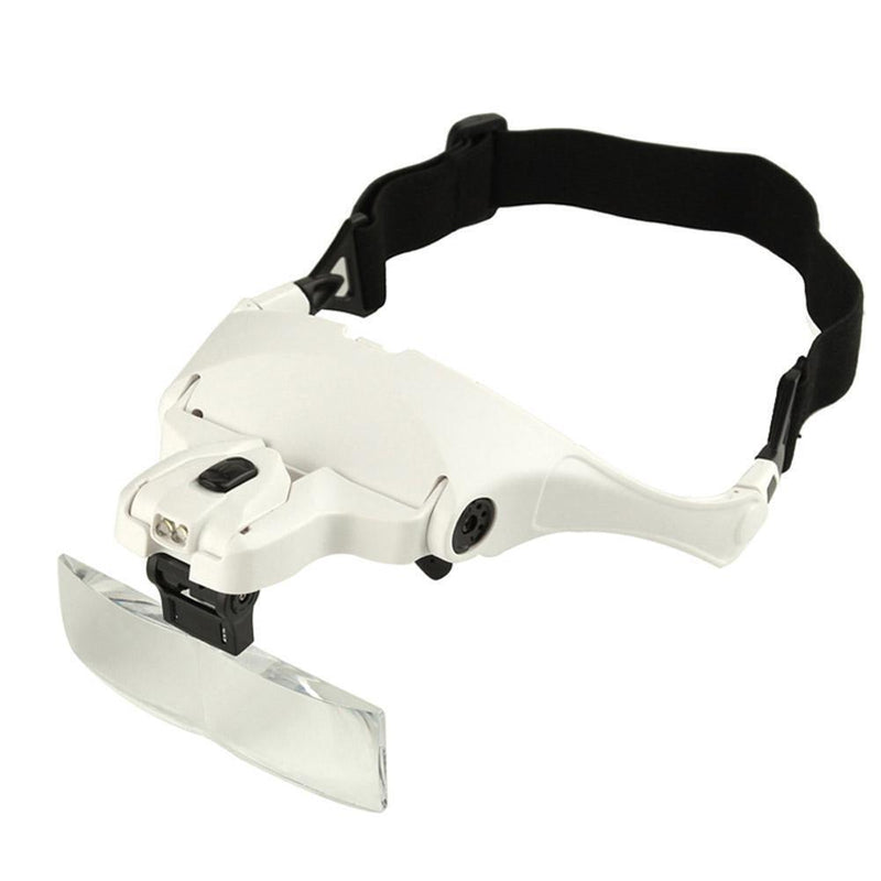 1.0 X-3.5X 5 Lens Magnifier Adjustable Headband Magnifier Magnifiers with 2 LED Lamp KB