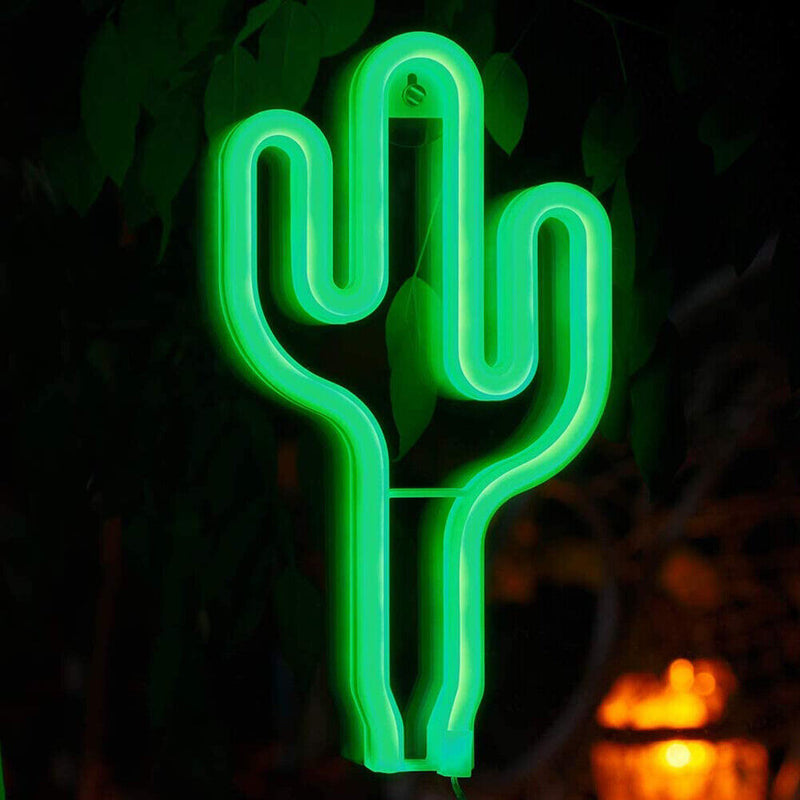 Cactus Shaped LED Decorative Neon Sign Night Light Holiday Art Lamp (B) Newly