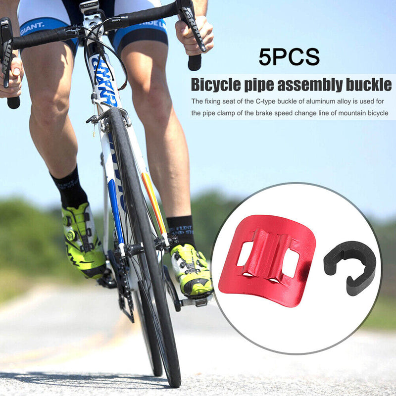 5pcs Bicycle C Shape Clips MTB Bike Brake Line Derailleur Cable Tube Fixed Ba