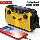 Flashlight Hand Crank 2500mAh Power Bank Solar Charging Emergency Radio