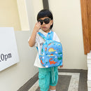 Dinosaur Kids Backpack Kindergarten Nylon Casual School Bag (Light Blue) Newly