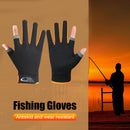 Fishing Gloves Anti-slip 2 Cut Finger Breathable Cycling Mitten (Orange) Newly