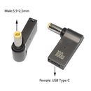 PD Laptop Power Adapter Connector USB Type-C Female to Male Jack Plug Converter