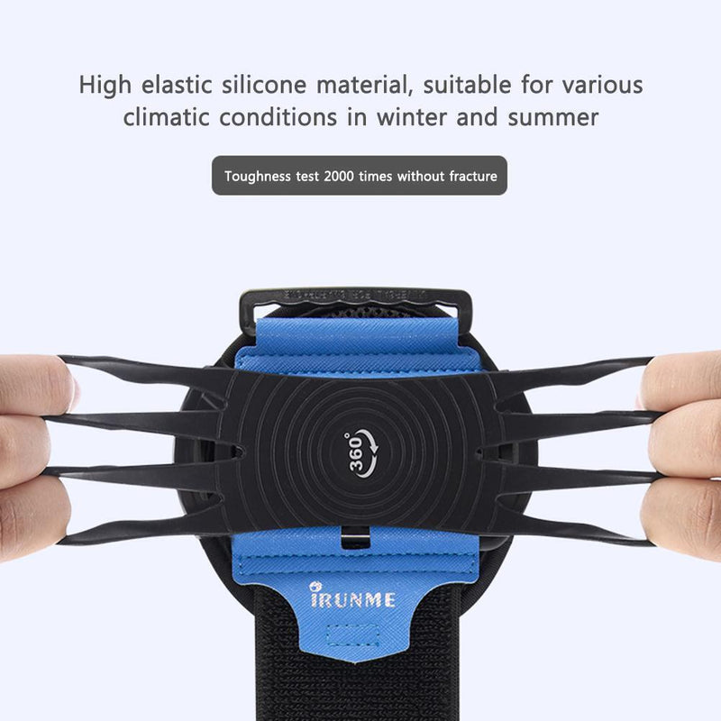 Outdoor Sport Phone Wrist Holder Removable Rotating Phone Armband (Blue)