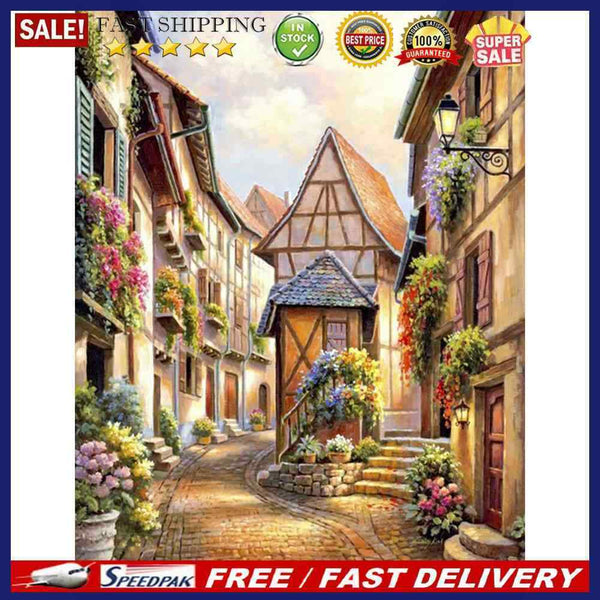 Diamond Painting 5D Full Round Drill Mosaic DIY House Street Kit Wall Decorat