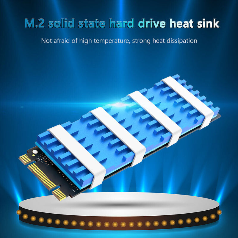 M.2 SSD Heatsink Cooler Thermal Pads for NGFF PCIE NVME Radiator (Blue) Newly