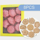 8PCS Flowers Cookie Mold Set Biscuit Cutters Baking Molds Press Stamp X8D3
