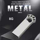 Zinc Alloy USB Thumb Drive Cat Paw USB 2.0 Pendrive 128GB 64GB 32GB 16GB 8GB 4GB