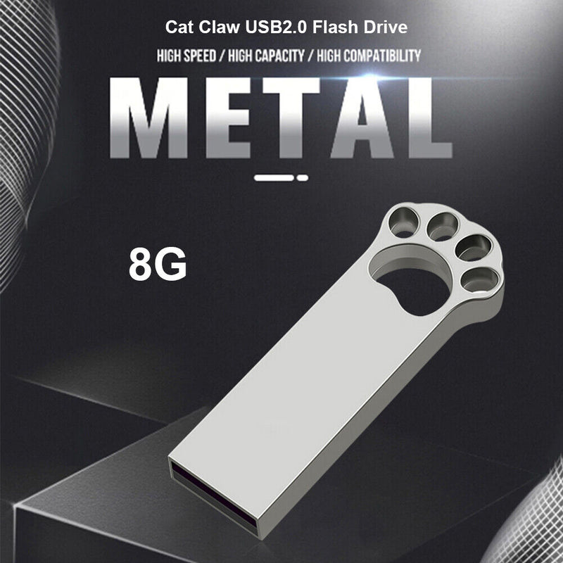 Zinc Alloy USB Thumb Drive Cat Paw USB 2.0 Pendrive 128GB 64GB 32GB 16GB 8GB 4GB