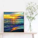 5D Full Square Drill Drawing Picture Sea Sunset Diamond Painting Bedroom Decor