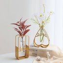 Triangle Rectangle Pentagram Heart Iron Art Hydroponic Vase Glass Test Tube