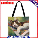 Jumper car shopping bag with cat motif, 40 x 40 cm