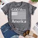 Independence Day Print Flag Letter T-Shirt (Grey XL)