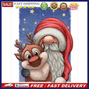 Cartoon Santa Elk Oil Paint By Numbers Kits DIY Handpainted on Canvas Wall Art