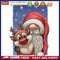 Cartoon Santa Elk Oil Paint By Numbers Kits DIY Handpainted on Canvas Wall Art