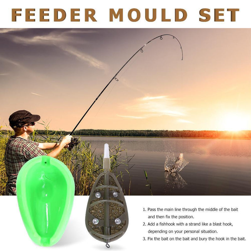 Sea Fishing Accessories 30/40g Sinker Method Flat Troughs Feeder Mould Set