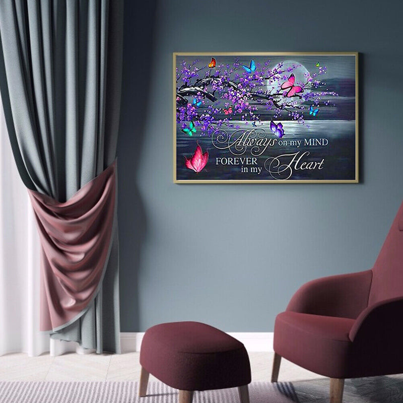 Full Round Drill Mosaic Poster DIY Romantic Butterfly Diamond Painting Decor Kit