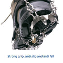 19 Studs Ice Gripper Spikes Stainless Steel Climbing Crampons (Black XL)