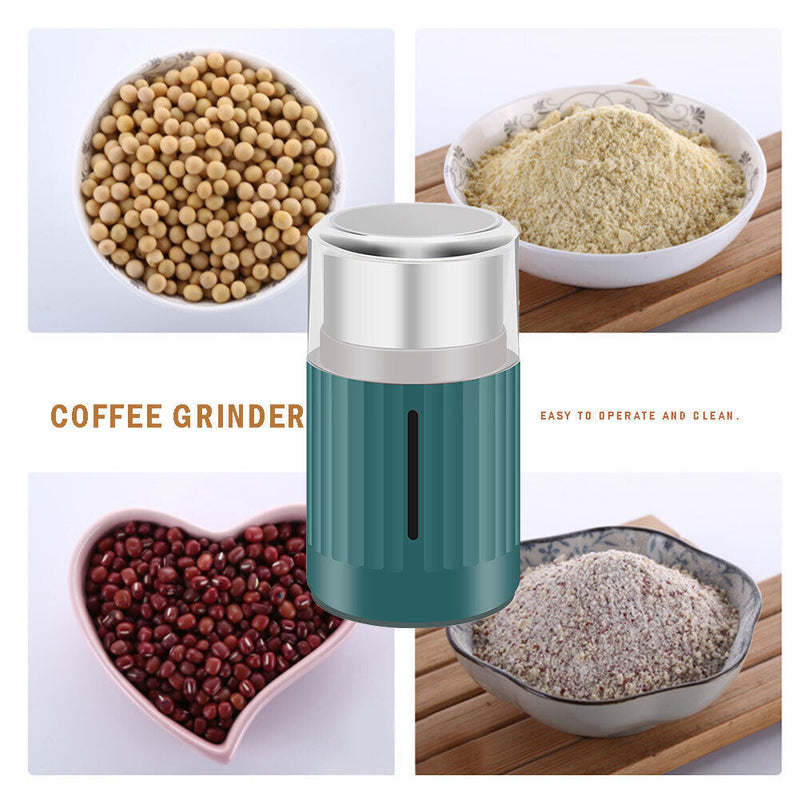 Electric Multigrain Coffee Bean Grinder Nut Spice Grinding Machine (Green)