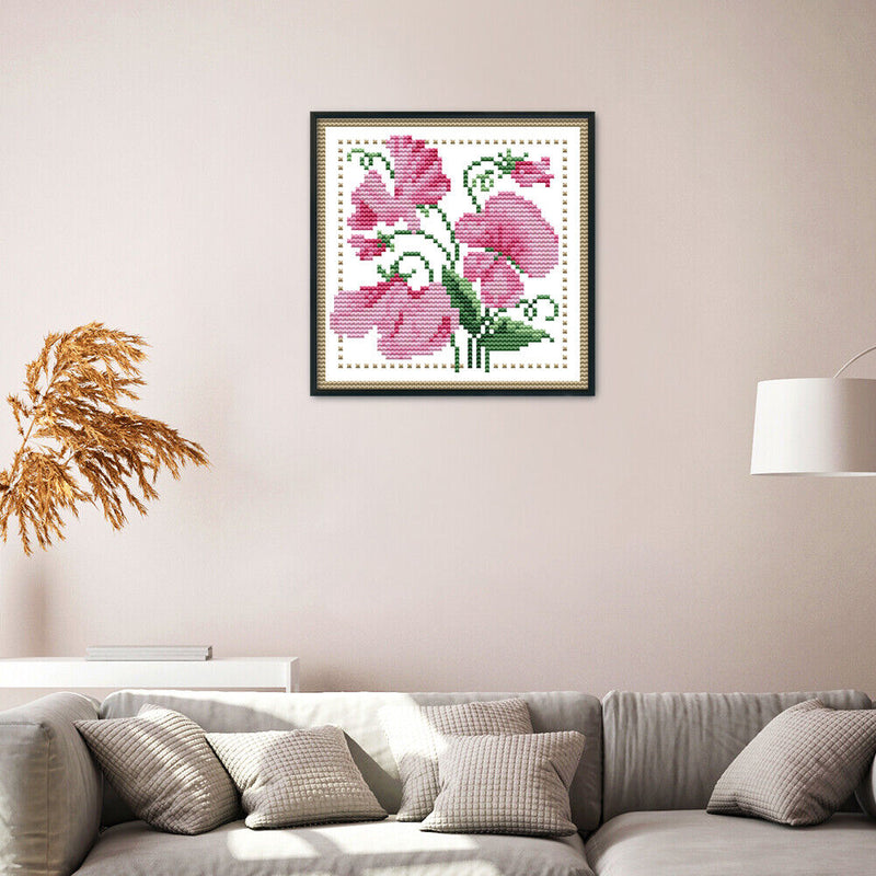 12 Months Flower Cross Stitch DIY 14CT Stamped Handmade Crafts Home Decoratio