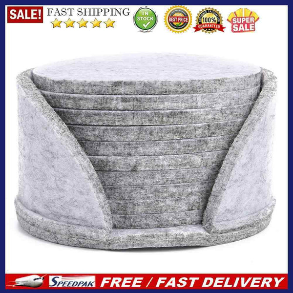 20pcs Round Felt Cup Mats Coasters Heat Resistant Coffee Tea Pad (C Grey)