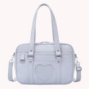 Fashion Women Solid Color Heart Leather Large Crossbody Shoulder Messenger Bag