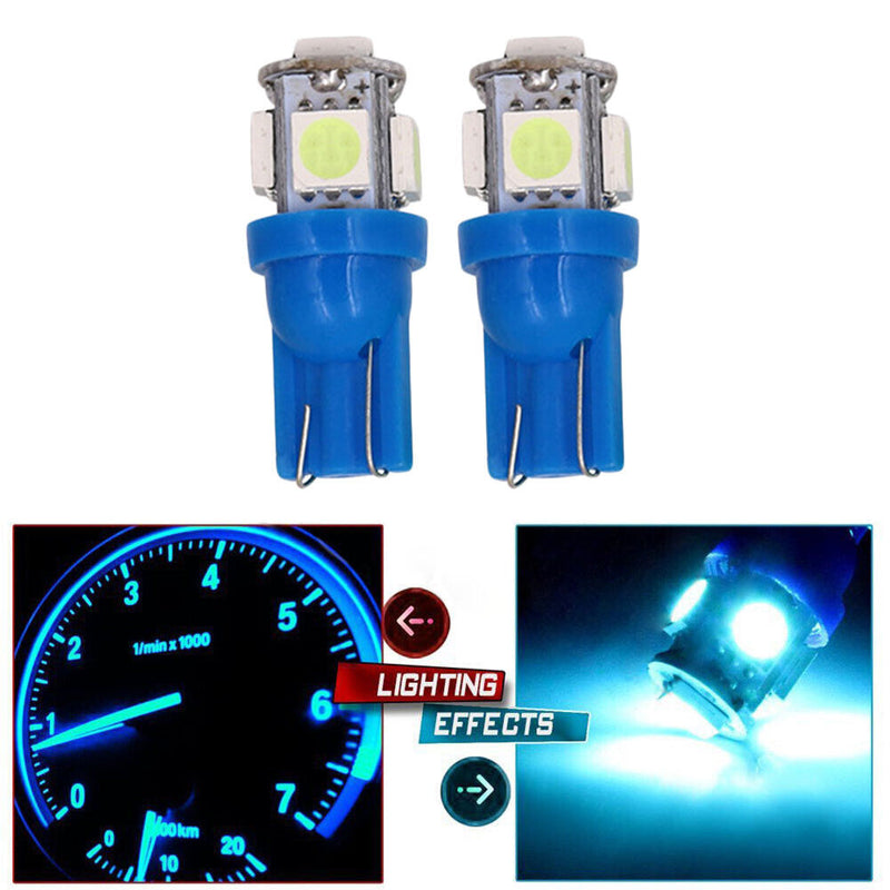 1 Pair 12V Car License Plate Reading Lamp T10 W5W 5SMD LED Bulb Auto Width Light