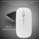 W8 2.4G Wireless Thin Silent Mouse 1600DPI 4 Keys Optical Mice (White)