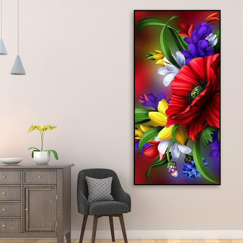 5D DIY Diamond Painting Poppy Flower Kits Full Square Drill Wall Decor Craf