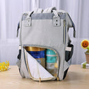 Stripes Waterproof Mummy Backpack Large USB Maternity Diaper Handbag(Black