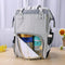 Stripes Waterproof Mummy Backpack Large USB Maternity Diaper Handbag(Black