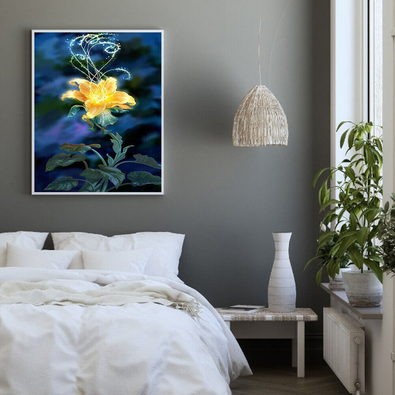 Glowing Flower Oil Paint By Numbers Kits Drawing DIY Picture for Adults Kid