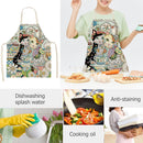 Kitchen Linen Apron Flower Cats Print Home Restaurant Cooking Baking Bib